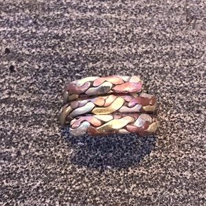 Copper , Gold & Silver Thumb Ring